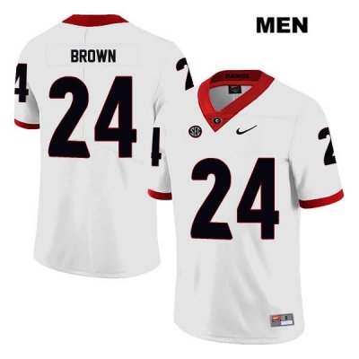 Men's Georgia Bulldogs NCAA #24 Matthew Brown Nike Stitched White Legend Authentic College Football Jersey WRW7154CY